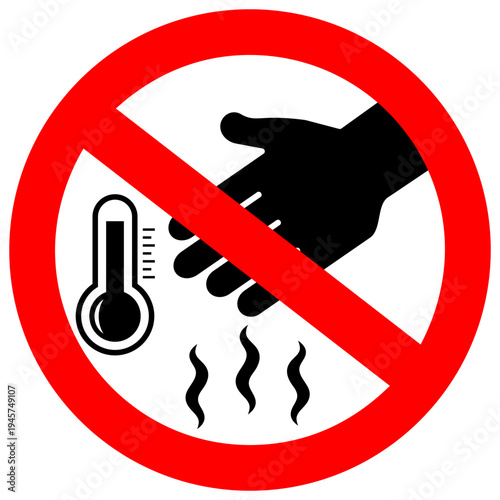 Do not touch, hot surface, risk of scalding vector sign
