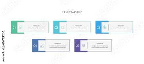 Business infographic template. 5 Step timeline journey. Process diagram, 5 options, Infographic elements vector illustration.