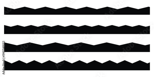 Set of scalloped borders icon on white background. Scalloped border vector set, Scalloped border edge set icons on white background. EPS 10. 