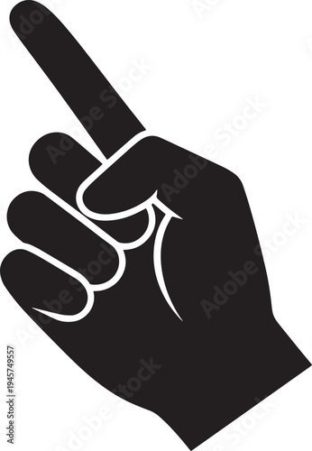 Black hand gesture with index finger pointing up