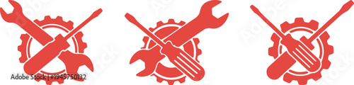Crossed wrenches and gears symbolizing maintenance and mechanical repair concepts