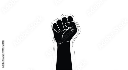 Raised fist symbol of power and resistance against oppression and injustice
