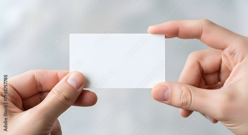 Obraz premium hand holding blank business card