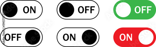Common visual representations of on and off switch indicators in various designs