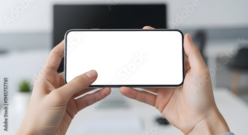 Wallpaper Mural businessman holding tablet pc Torontodigital.ca