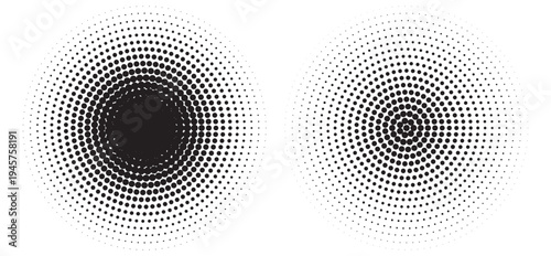 Circle dot frame. Circular border with effect halftone. Modern faded ring