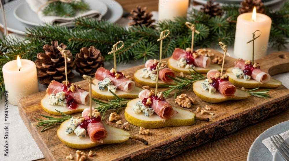 Naklejka premium Delicious Christmas Holiday Food Appetizers.