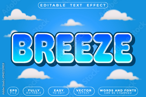  Breeze Wind Fresh Vector Fully Editable Smart Object Text Effect