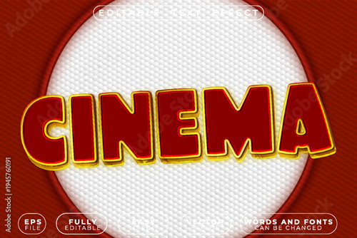  Cinema Movie Reel Vector Fully Editable Smart Object Text Effect