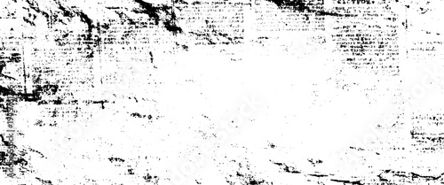 Foto Faded Newspaper Print Texture with Scattered Ink Splatters and Vintage Grunge Background
