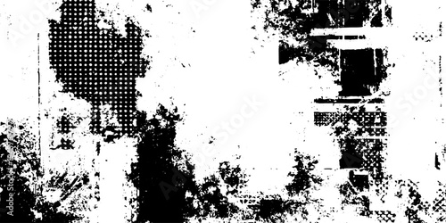 Abstract Halftone Ink Grunge Texture with Rough Dotted Pattern and Retro Distressed Overlay.