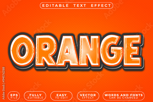  Orange Fruit Fresh Vector Fully Editable Smart Object Text Effect