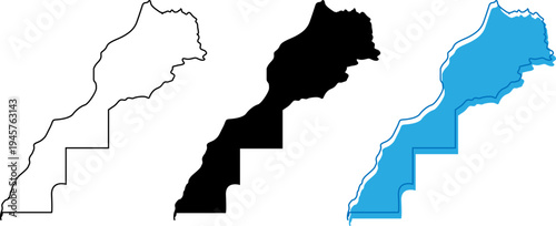 Geographical regions of a country highlighted in different visual styles
