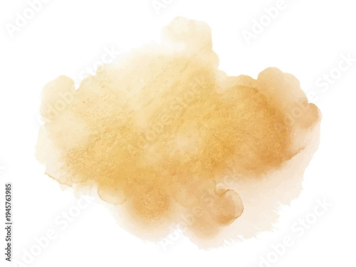 Brown watercolor stain on white background transparent background