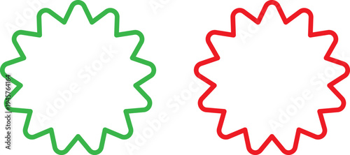 Comparison of geometric star shapes with different point configurations and line thickness