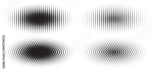 Circle dot frame. Circular border with effect halftone. Modern faded ring