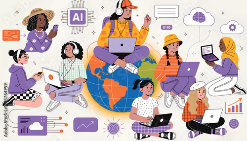 International Girls in ICT Day Diversity Women in Technology Global Connectivity.eps