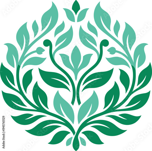 Natural Herbal Medicine Leaf Ornament Logo Vector | Green Floral Design
