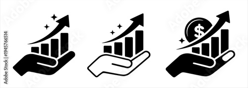 Vector illustrations depicting financial growth, investment, and business success