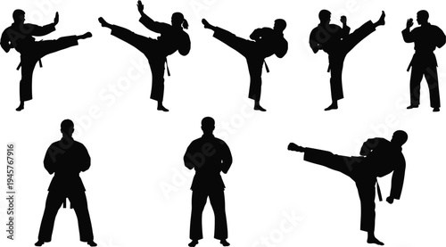 Black silhouette of a person jumping in the air, isolated on white background, for celebration, success, and active lifestyle.