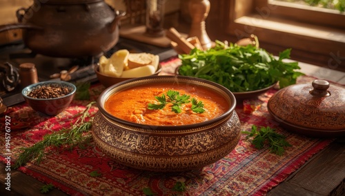 Classic flavorful Turkish soup; known as Tarhana or Ezogelin