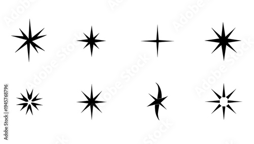 A minimalist black starburst design on a white background, conveying energy and dynamism, ideal for creative projects and marketing materials.