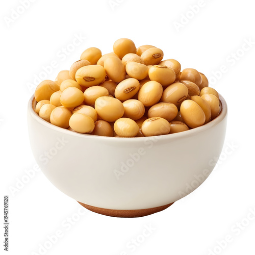 a bowl of soybean isolated on a white background