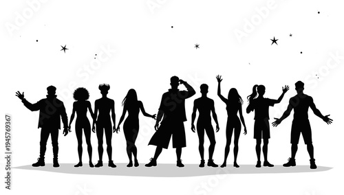 A dark silhouette of a man and woman on a white background, conveying a sense of mystery and anonymity.