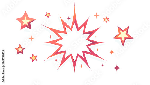 A cheerful and uplifting image of colorful stars on a clean white background, perfect for adding a touch of whimsy to designs.