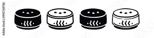 Hand Drawn Salt and Pepper Shaker Icon Set - Doodle Style Seasoning Dispenser and Spice Jar Vector