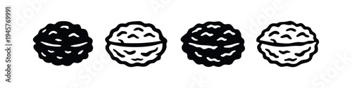 Stylized Pine Cone or Hop Icons Set on White Background