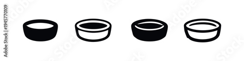 Minimalist Black Cup or Container Icon Set