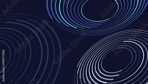 Abstract Circular Line Rings Modern Technology Background