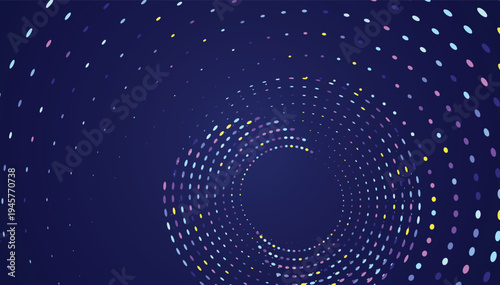 Neon Spiral Particle Wave Abstract Technology Background
