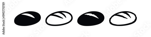 Stylized Egg or Abstract Oval Shape Icons Set for Graphic Design Elements