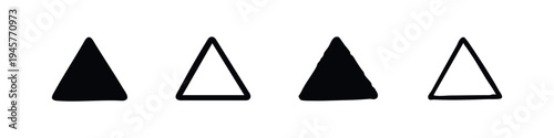 Simple Triangle Geometric Shape Icon Set - Basic Design Element Vector