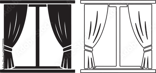 Curtain window treatments with tiebacks  interior design elements  home decor