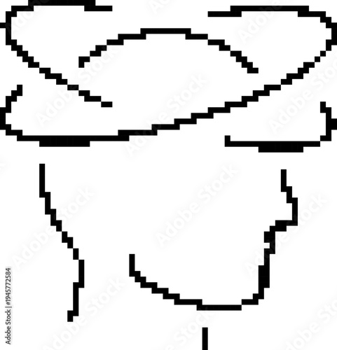 Dizziness pixel icon, faint or vertigo symptom 8 bit retro game style vector