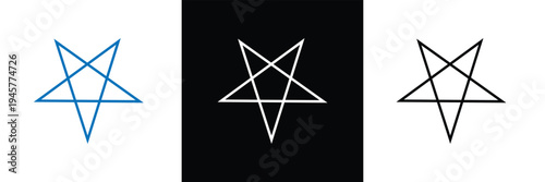Pentagram symbol. isolated on white and black background. pentagram logo. vector illustration .EPS 10 .