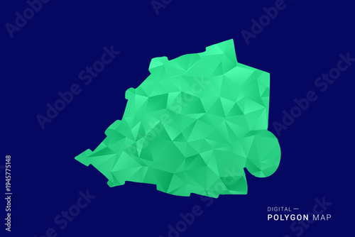 Holy See Map - low poly polygon vector, geometric triangulated silhouette in green and blue tones, clean modern style, isolated background for infographic use.