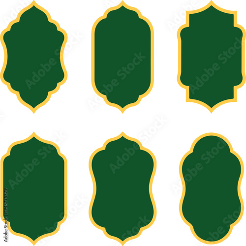 set of vector labels with ribbons