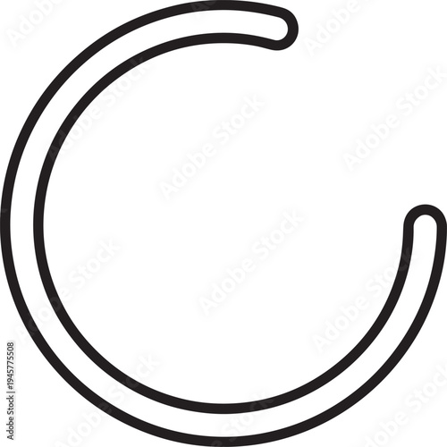 Minimal black loading spinner circular double loop