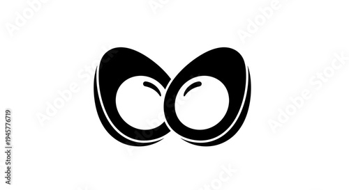 Minimalist Black and White Coconut Icon Illustration