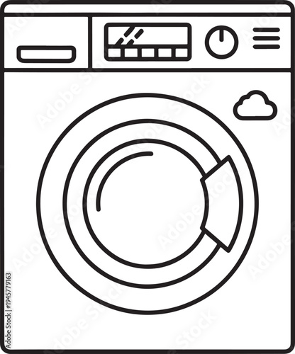 Minimal smart washing machine with cloud smart appliance