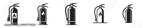 vector set of fire extinguishers