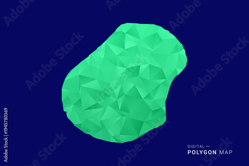 Nauru Map - low poly polygon vector, geometric triangulated silhouette in green and blue tones, clean modern style, isolated background for infographic use.