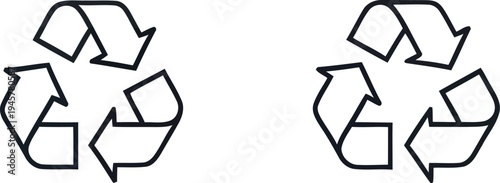 Black recycling symbols