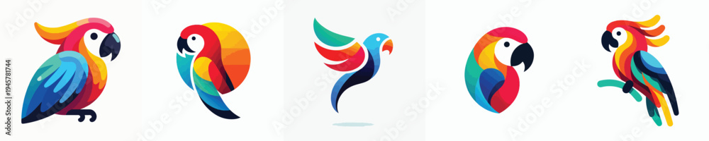 Obraz premium a collection of cute parrot vectors