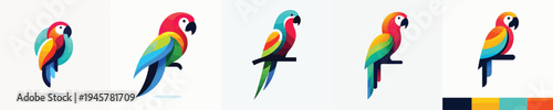 a collection of cute parrot vectors