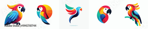 a collection of cute parrot vectors